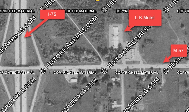 L-K Motel - 1975 Aerial (newer photo)